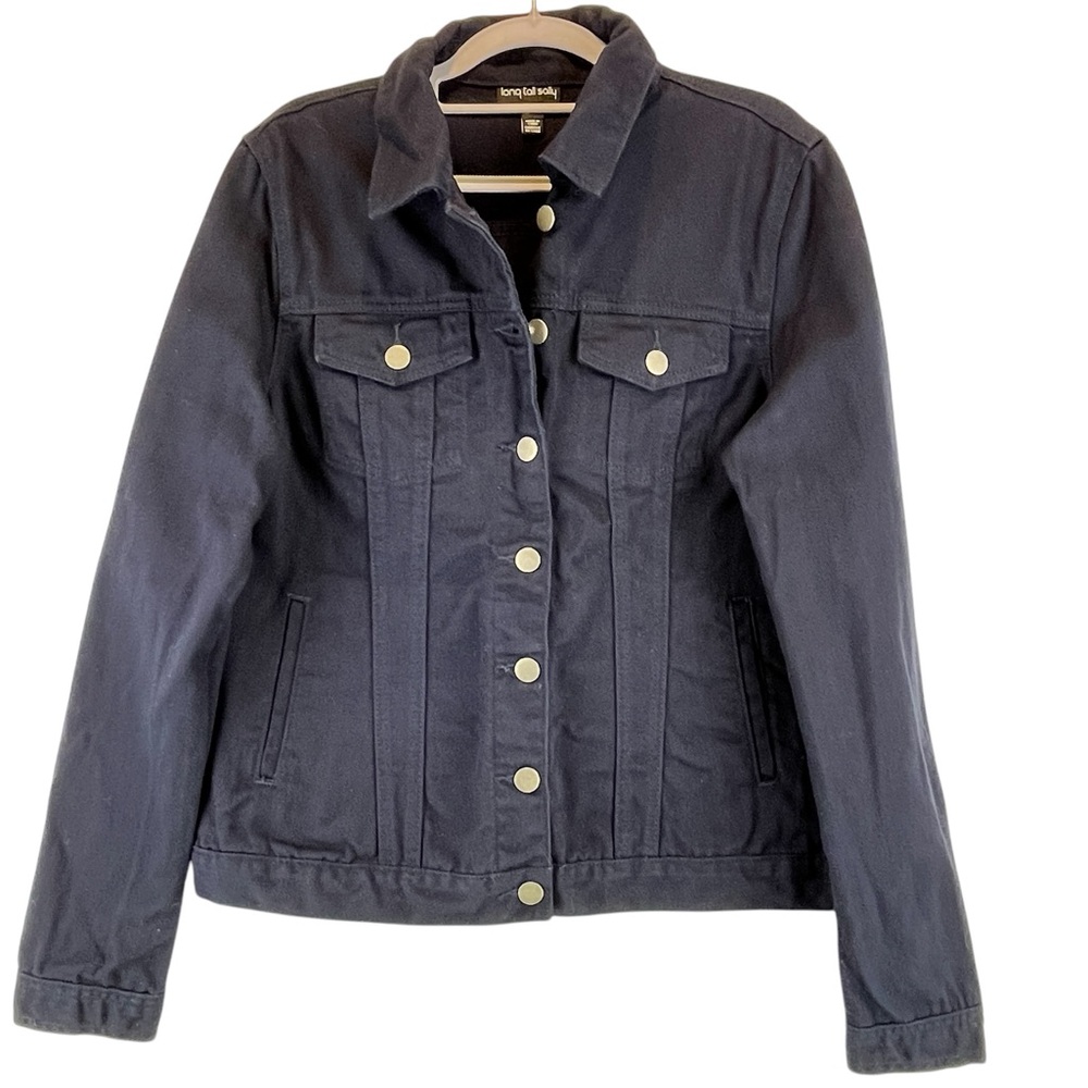 Long Tall Sally LTS Denim Jacket Dark Blue Wash Classic Style Sz 10T Tall